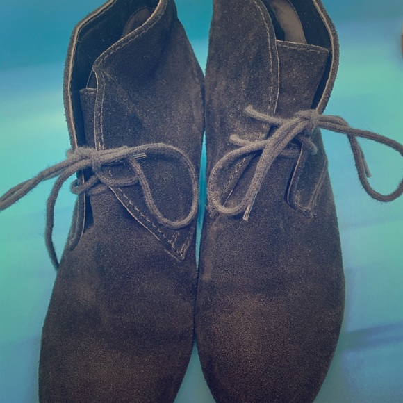 NINE WEST Black Suede Wedge Fashion Boots Size 8M - Picture 1 of 6